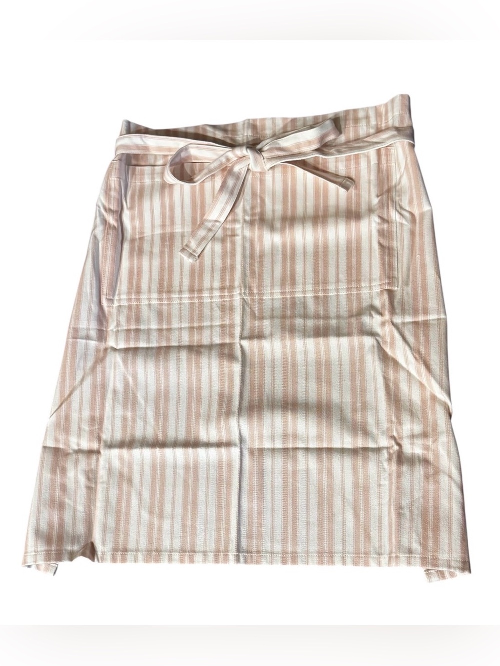 NWOT Williams Sonoma waist apron one size tie pink ticking stripe gardener chef